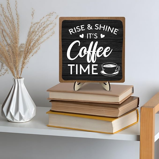 Coffee Bar Decor Sign, Coffee Bar Accessories, Funny Coffee Bar Desk Decor - Image 3