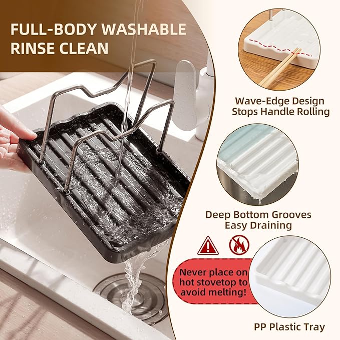 2 in 1 Pot Lid Holder & Spoon Rest - Image 4