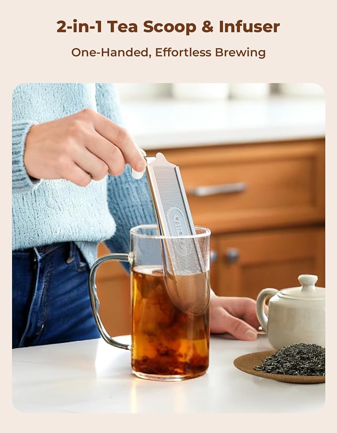 Tea Infuser for Loose Leaf Tea, 2-in-1 Tea Scoop Infuser Fine Mesh Tea - Image 6