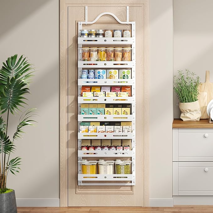 8-Tier Over The Door Pantry Organizer, Large 2 IN 1 Wall Mount or Hanging Spice - Image 6