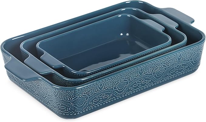Ceramic Baking Dish Set of 3, Casserole Dishes by IntoYourHouseOntoYourTable