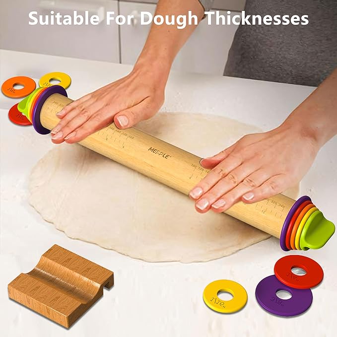 Rolling Pin with Thickness Rings - Image 2