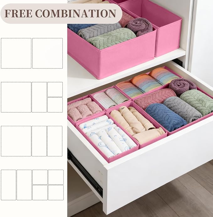 Drawer Organizer Clothes, 16 Pack Dresser Organizer Bins, Foldable Closet - Image 4