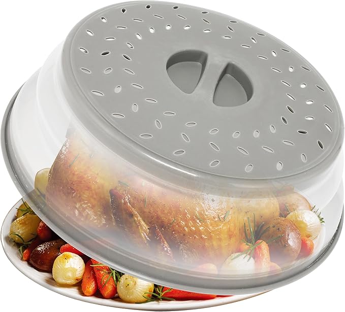Collapsible Microwave Food Cover, Splatter Guard, Vented Microwave Lid by RUNZI