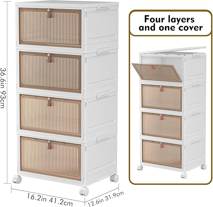 YFXCVSL 4 Tier Plastic Storage Bins - Image 3