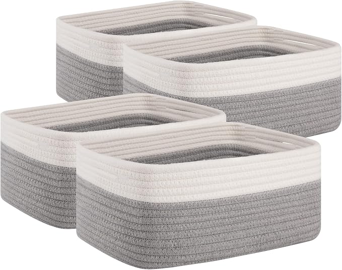 OIAHOMY 4 Pack Storage Baskets for Organizing, Small Bins for Shelves, Cute by MasterofSpaceOptimization