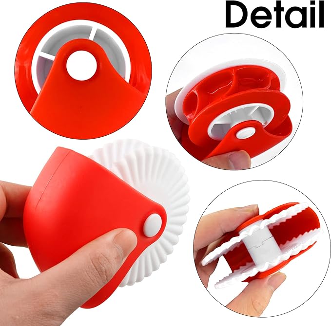 2 Pack Pastry Cutting Wheel, Pastry Wheel Decorator Pie Crust Pastry Wheel and - Image 3