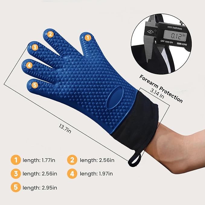 GEEKHOM BBQ Gloves Heat Resistant Oven Mitts - Image 8