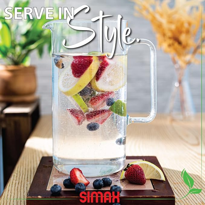 Simax Glass Pitcher, 64 Ounce Borosilicate Glass, Made in Europe Hot and Cold - Image 7