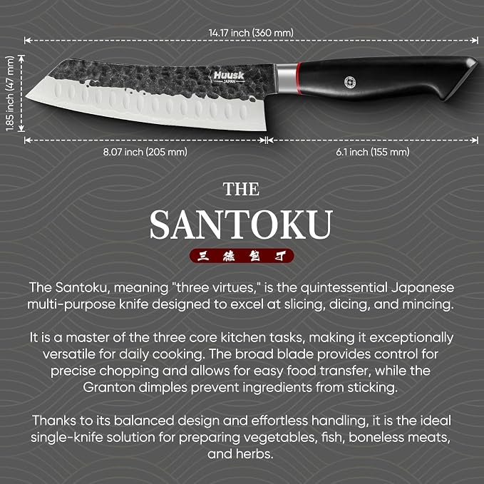 Huusk Santoku Japanese Chef Knife - Image 7