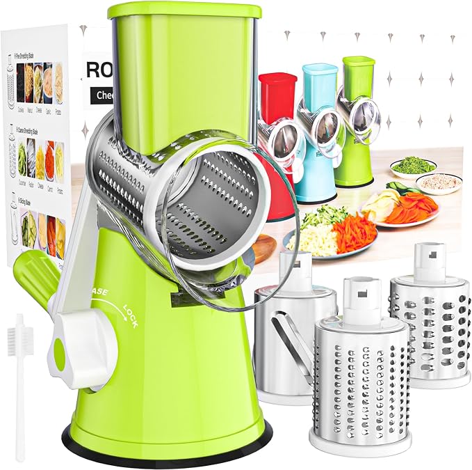 Cambom Rotary Cheese Grater Hand Crank Cheese Shredder by Cambom