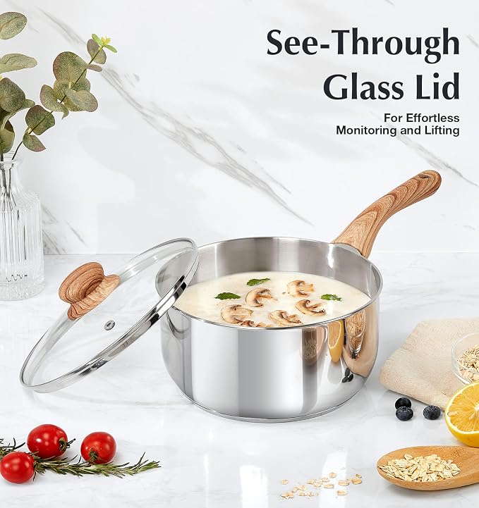 KOCH SYSTEME CS Stainless Steel Saucepan Set, 4-Piece Stainless Steel Sauce Pan - Image 5