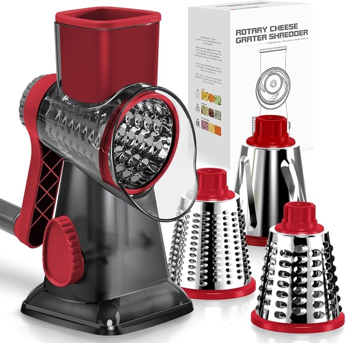 KEOUKE Rotary Cheese Grater Hand Crank Transparent by KEOUKE