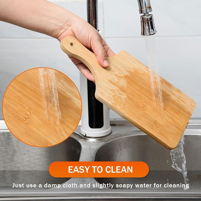 AWIZOM 6 Pcs Thicken Bamboo Cutting Board Bulk 11x5 Inch Personalized Wood - Image 5