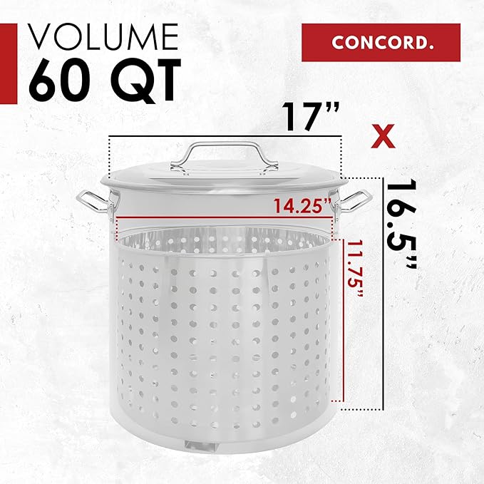 CONCORD Stainless Steel Stock Pot w/Steamer Basket. Cookware great - Image 5