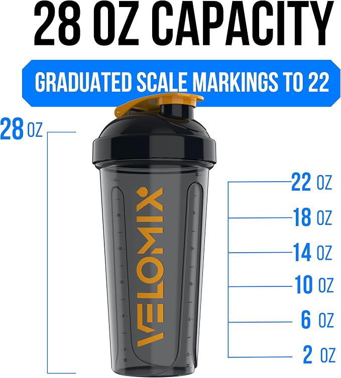 VELOMIX -2 Pack- 28 oz Protein Shaker Bottles - Image 4