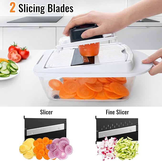 8 Blade All-in-1 Vegetable Chopper Mandoline Slicer - Image 5