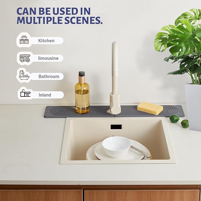 Stone Faucet Mat for Kitchen Sink, Faucet Mat Fast Drying Diatomite, Sink - Image 7
