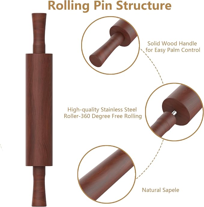 Classic Wooden Rolling Pin - Image 4