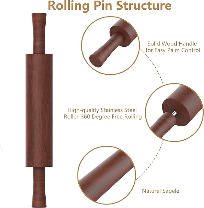 Classic Wooden Rolling Pin - Image 4