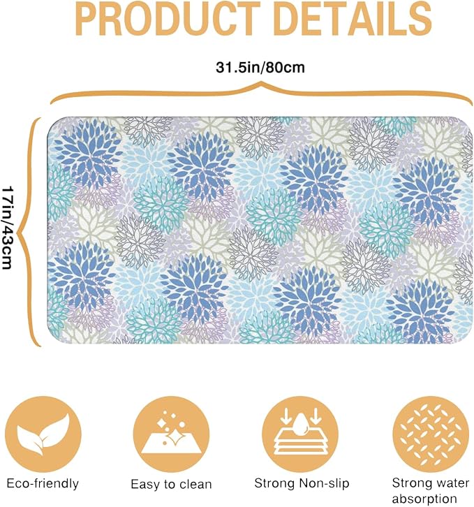 Kitchen Countertop Dish Drying Mat, Super Absorbent Coffee Bar Mat - Image 5