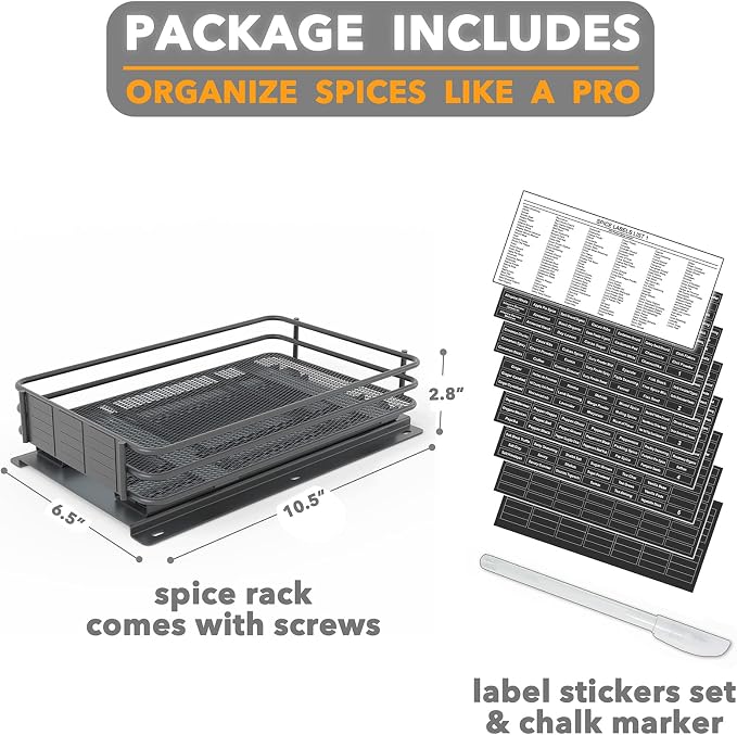 SpaceAid Pull Out Spice Rack Organizer - Image 6
