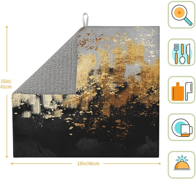 Black Gold Art Splash Dish Drying Mat - Image 7