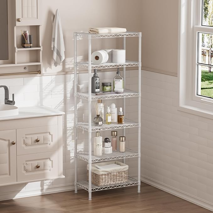 SINGAYE 6 Tier Shelf Adjustable Storage Wire Shelving Unit Metal Shelves - Image 7