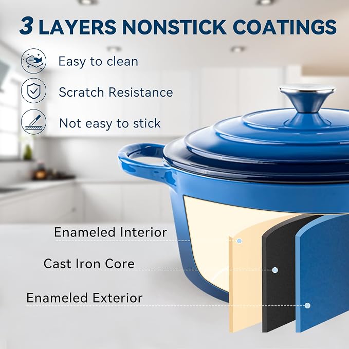 Miereirl 6 Quart Enameled Dutch Oven Pot - Image 3
