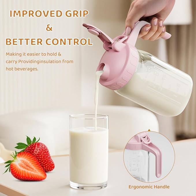 Breast Milk Pitcher, Mason Jar 32 oz, Heavy Duty Wide Mouth Jar - Image 3