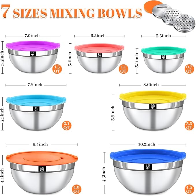 21PCS Mixing Bowls with Lids Set - Image 2