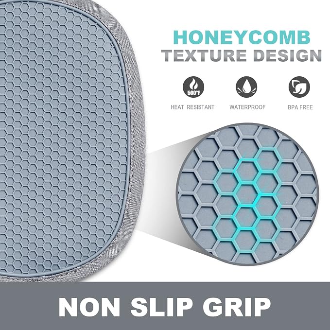 2-Pack Silicone Pot Holders for Kitchen Heat Resistant up to 500°F, Non-Slip - Image 3