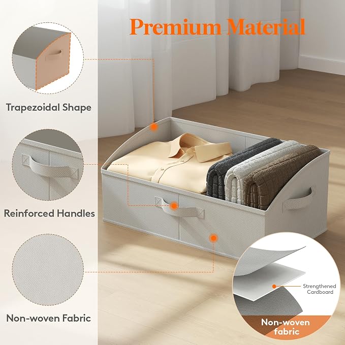 Lifewit Extra Large Trapezoid Closet Storage Bins - Image 4