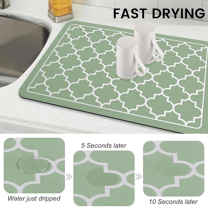WISELIFE Dish Drying Mat Super Absorbent Drying Mat Large Dish Drying Mats - Image 4
