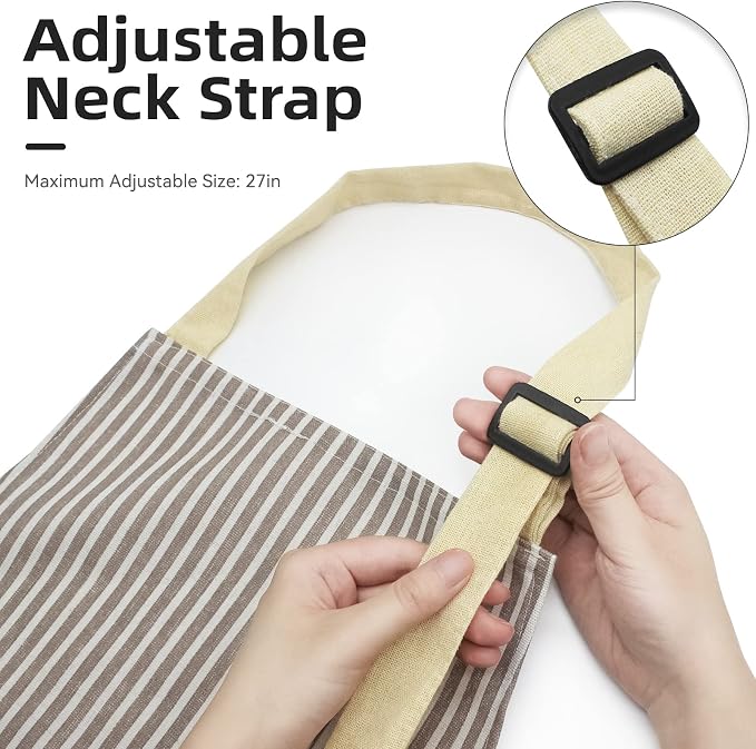 NLUS 2 Pack Kitchen Cooking Aprons, Adjustable Bib Waterproof Chef Apron - Image 5