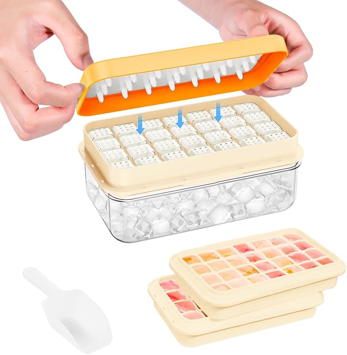 PHINOX Ice Cube Tray with Lid and Bin, Ice Trays by PHINOX