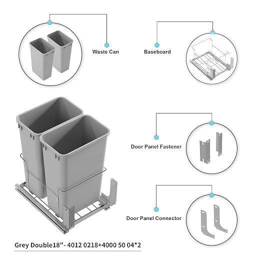 Dowell B18 Aluminum Base Wastebasket Pullout - Image 6