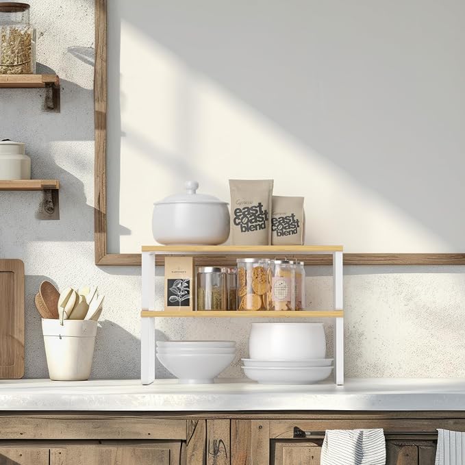 NEX Kitchen Cabinet and Counter Shelf Organizer, Stackable & Expandable - Image 6