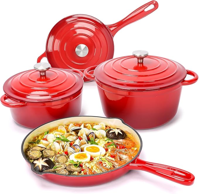 Hisencn Enameled Cast Iron Cookware Set by Hisencn