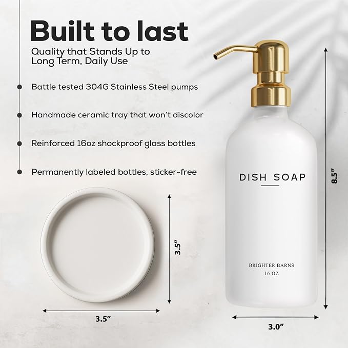 Luxury Glass Dish Soap Dispenser - Image 3