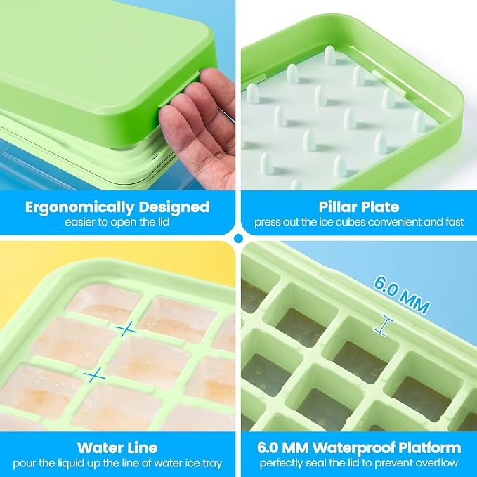 PHINOX Ice Cube Tray With Lid and Bin, Ice Trays - Image 6