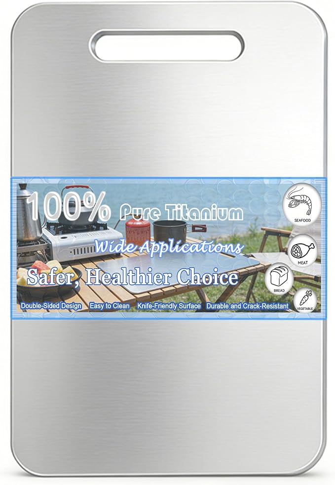 100% Pure Titanium Cutting Board, Double-Sided Titanium Cutting Boards by Unknown