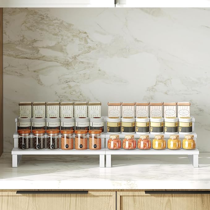 YATINEY Spice Rack, Wooden Display Riser Stand, Vanity Display Stand, Perfume - Image 7