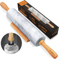Walfos Marble Rolling Pin With Wooden Handles & Wood Cradle, 16.5 Inch Marble by Walfos