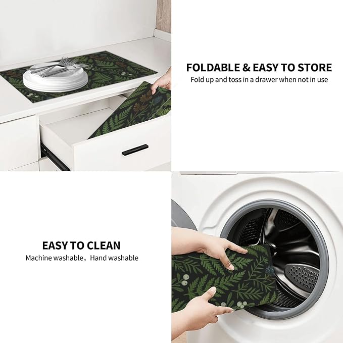 Black Sage Green Plant Dish Drying Mats - Image 9