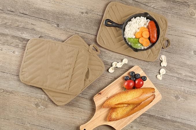 Oven Pot Holder with Pocket Cotton Heat Resistant Coaster Potholder Kitchen Hot - Image 7