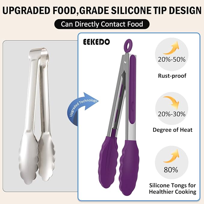 Kitchen Tongs, Stainless Steel Cooking Tongs - Image 8