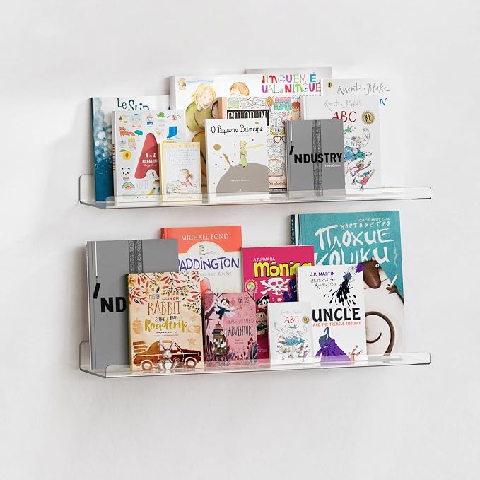 upsimples 2 Pack 23.6x5.5 Inches Acrylic Shelves by upsimples