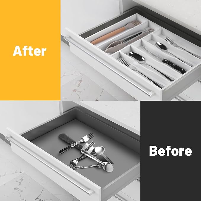 Kitchen Bamboo Silverware Organizer, Kitchen Drawer Organizer - Image 2