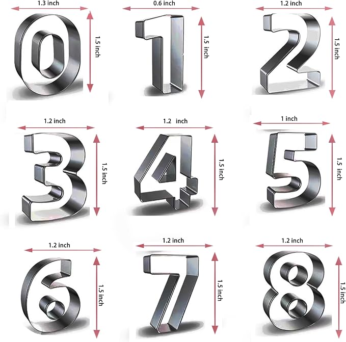 Number Cookie Cutter Tool Set, Birthday Party Decorations - Image 2